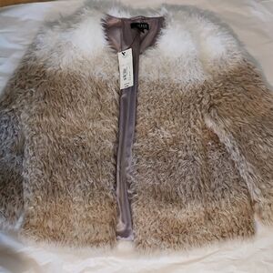 a.n.a Cream and Tan Teddy Jacket